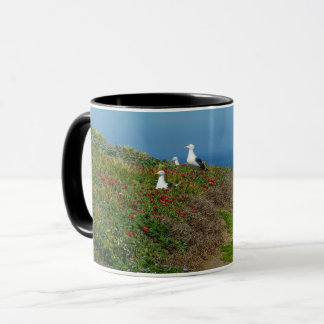 Taza Flores y gaviotas en la isla Anacapa