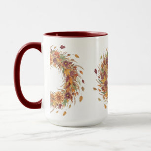 Taza Flores y hojas de otoño, autora Natasha Us