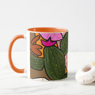 Taza Flores y hojas tropicales abstractas