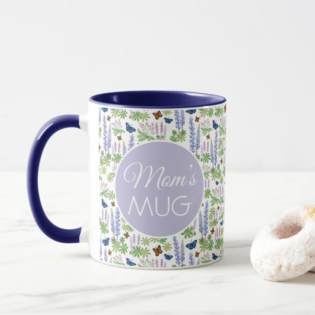 Taza Flores y mariposas silvestres de mamá (Con donut)
