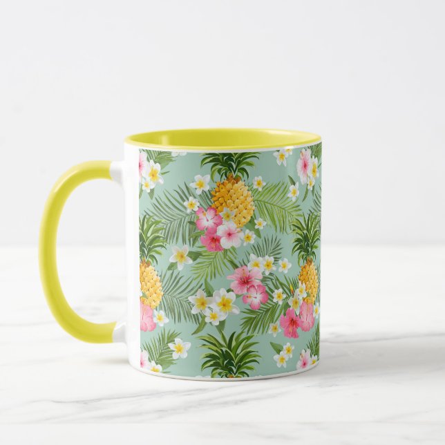 Taza Flores y piñas tropicales (Izquierda)