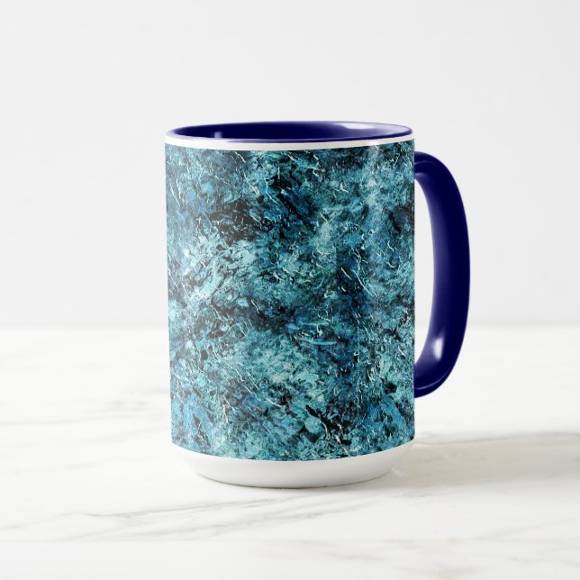 Taza Floresta azul pauma nevasca ou vidro trincado (Anverso derecho)