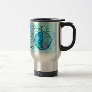 Taza florida del viaje del signo de la paz