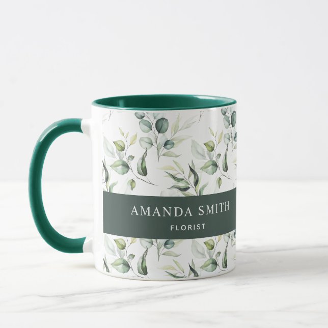 Taza Florismo elegante de color de agua personalizado (Izquierda)