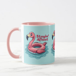 Taza Flotador de Flamenco Retro Divertido Verano