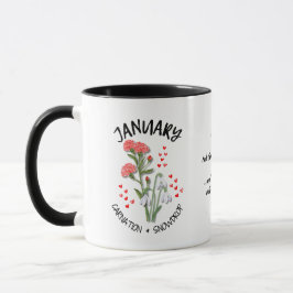 Taza Flower Flower Mes de nacimiento personalizado ENER