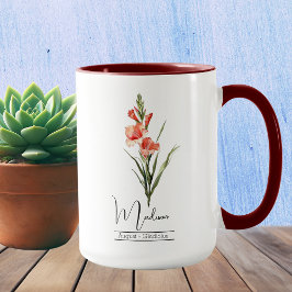 Taza Flower Month Nacimiento August Gladiolus