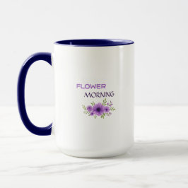 Taza Flower Morning — Elegant Purple Floral Mug Design