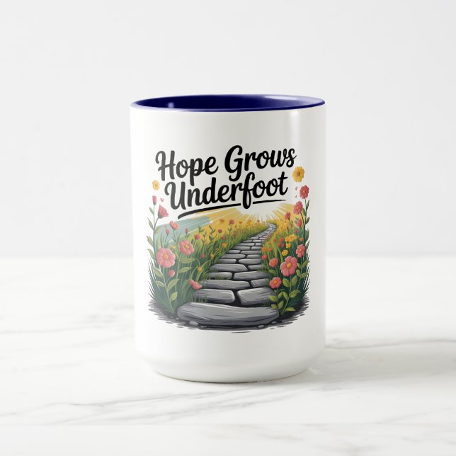 Taza Flower Path - Nature-Inspired Mental Health Mug (Centro)