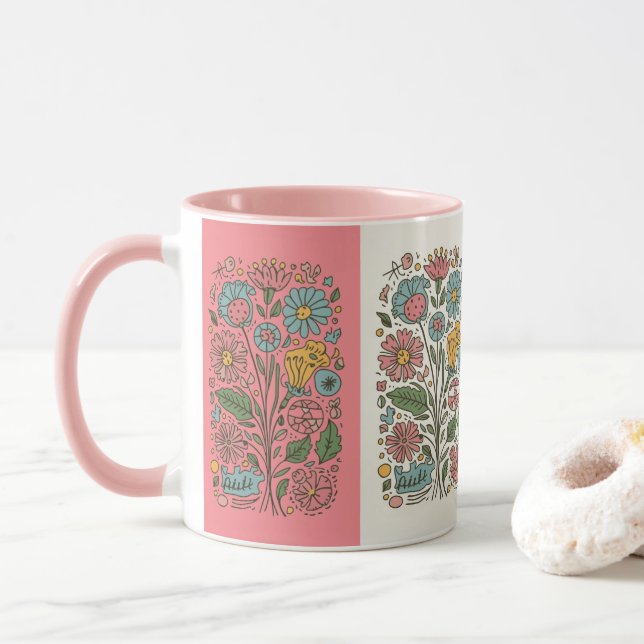 Taza flowers coffee mug (Con donut)