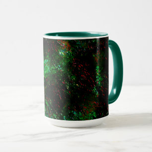 Taza Fluctuación de puntos oscuros en verde llamativo y