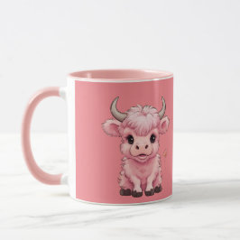 Taza Fluffy Pink Highlands Scottish Cow