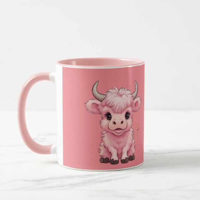 Taza Fluffy Pink Highlands Scottish Cow (Izquierda)
