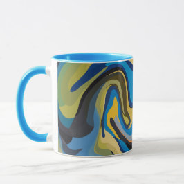 Taza Flujo abstracto de tonos azules y terráneos