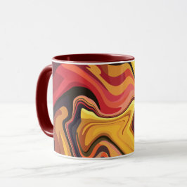 Taza Flujo de resumen amarillo, naranja y rojo vibrante