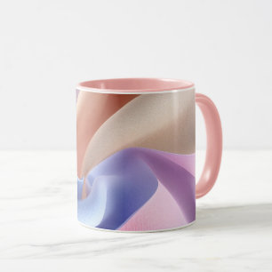Taza Flujo de tela pastel abstracta con curvas suaves