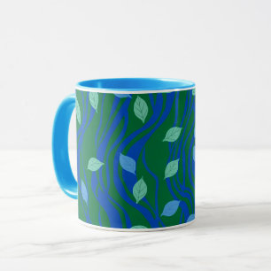 Taza Flujo Elemental Verde Esmeralda Azul Cobalto con H