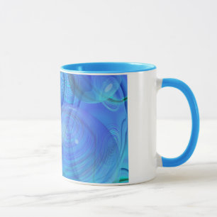 Taza Flujo interno VI - aguamarina y galaxia azul
