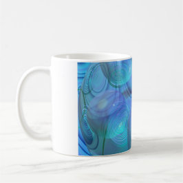 Taza Flujo interno VI - aguamarina y galaxia azul