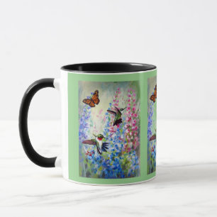Taza Flutterbyes y hummers y verano