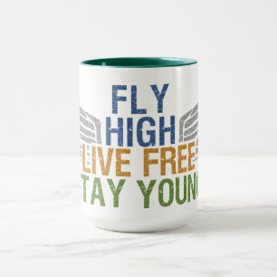 Taza FLY HIGH personalizado mug - elegir estilo y color