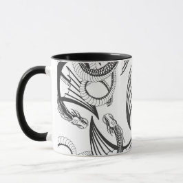 Taza Flying Dragon in dark gray and white.
