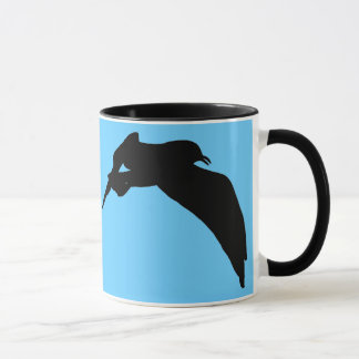 Taza Flying Sea Gull Black Silhouette Personalizable Mu