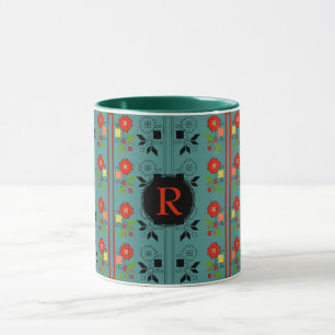 Taza Folklore Mug Monograma personalizado Navidad turqu