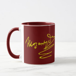 Taza FOMENTO A MOZART Gold Signature De Compositor Red