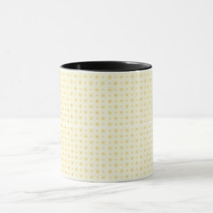 Taza fondo amarillo y blanco con círculos pequeños