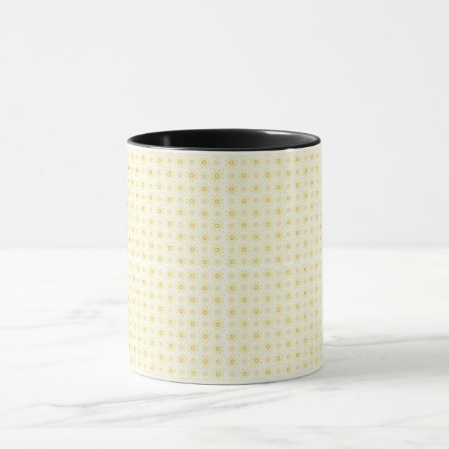 Taza fondo amarillo y blanco con círculos pequeños (Centro)