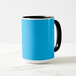 Taza Fondo azul cian sólido   Estilo minimalista de ver
