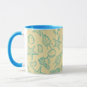 Taza Fondo con las cáscaras. Mano dibujada