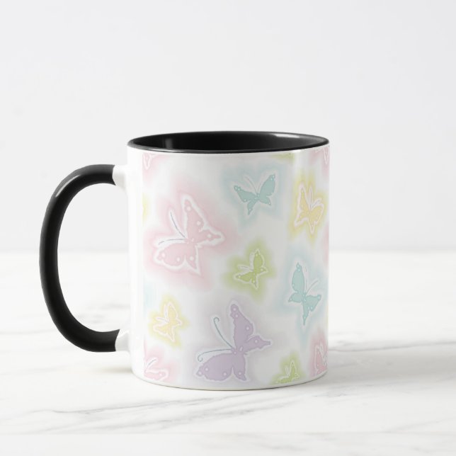 Taza Fondo con las mariposas en acuarela (Izquierda)