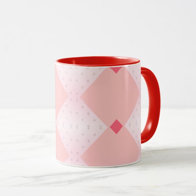 Taza Fondo con patrones Forma geométrica Rojo rosado (Anverso derecho)
