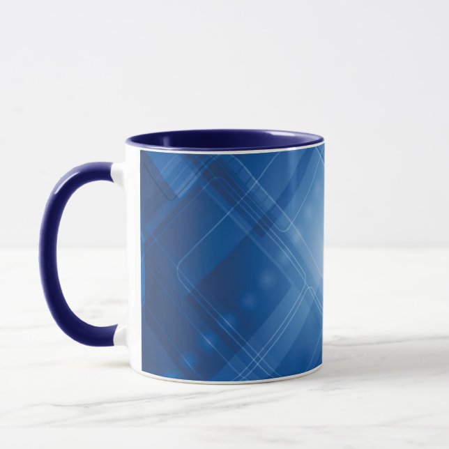 Taza Fondo de alta tecnología azul marino (Izquierda)