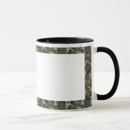 Taza Fondo De Camuflaje Forestal Militar Con Color Blan