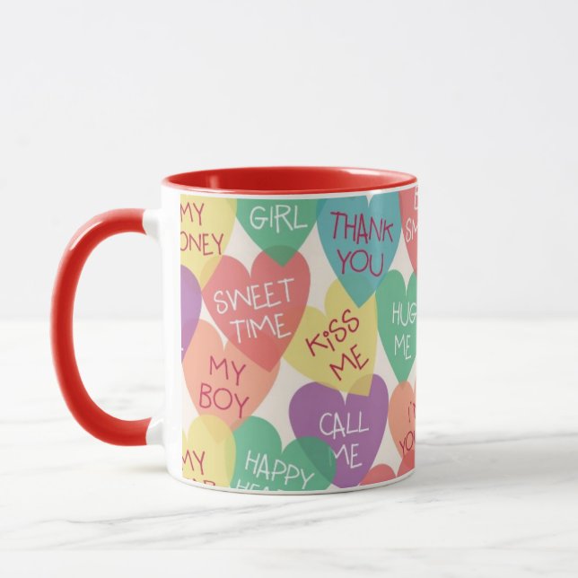 Taza Fondo de la forma del amor (Izquierda)