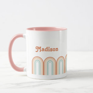 Taza Fondo del Boho Bohemie Pastel Arcoiris Mauve