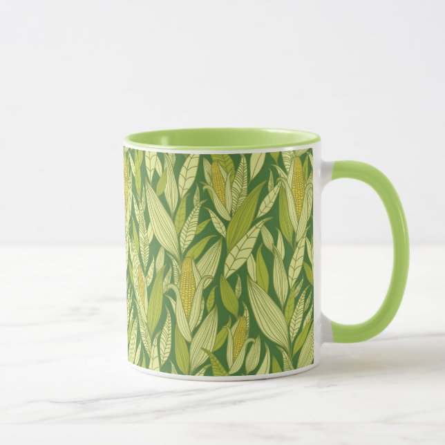 Taza Fondo del patrón de las plantas de maíz (Derecha)