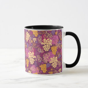 Taza Fondo dulce del modelo de las vides de uva