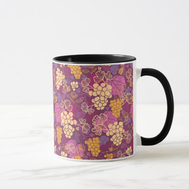 Taza Fondo dulce del modelo de las vides de uva (Derecha)