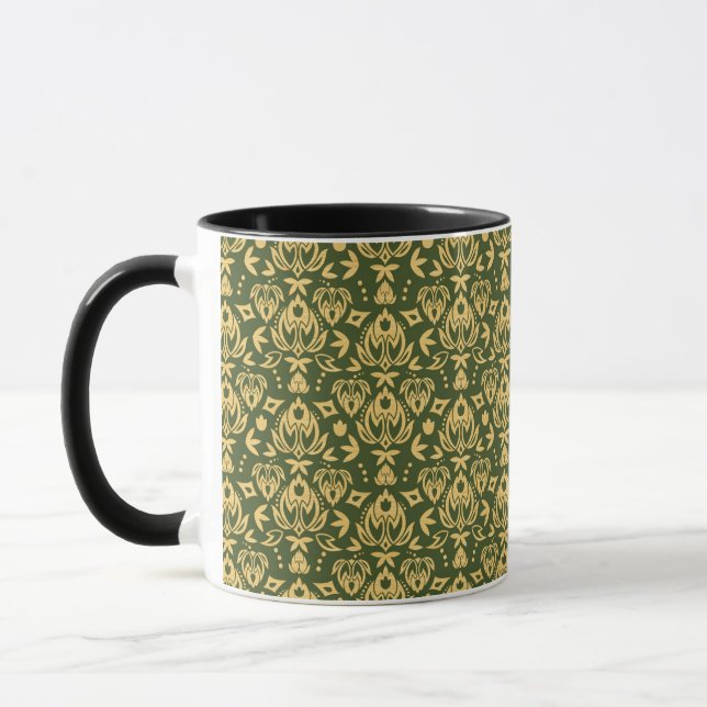 Taza Fondo floral de madera del modelo del damasco (Izquierda)