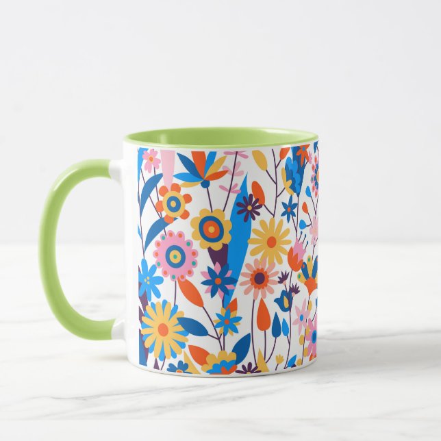 Taza Fondo floral multicolor exótico-32939 (Izquierda)