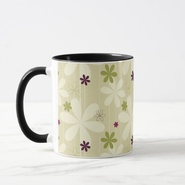 Taza Fondo floral retro (Izquierda)