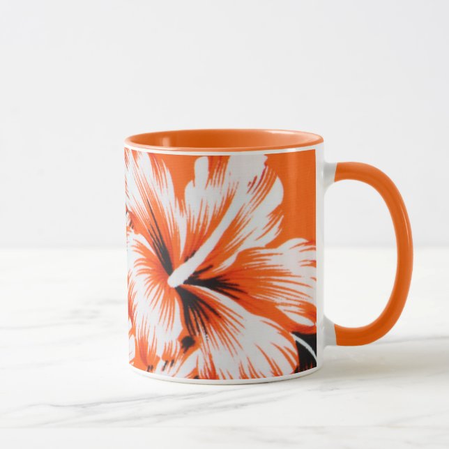 Taza Fondo hawaiano de flores hibiscus (Derecha)