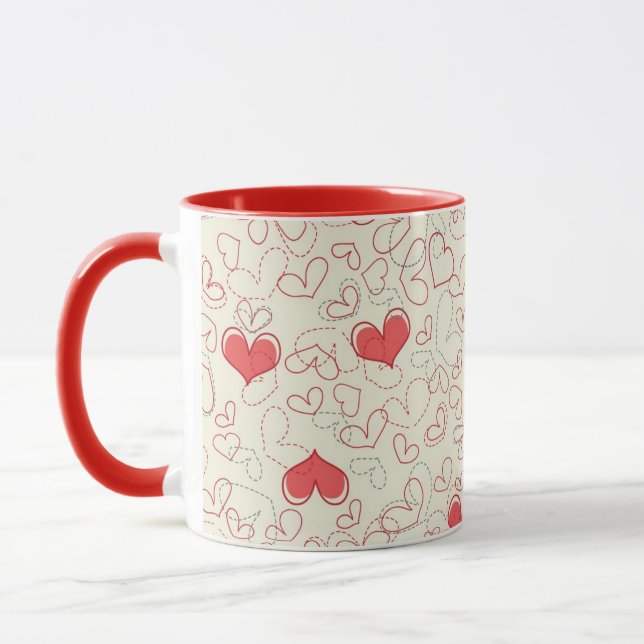 Taza Fondo lindo de los corazones (Izquierda)