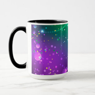 Taza Fondo morado festivo de Mardi Gras