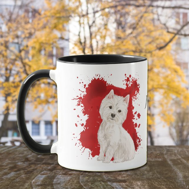 Taza Fondo rojo del territorio blanco del altiplano occ (Subido por el creador)
