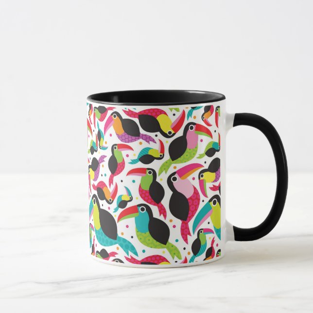Taza fondo toucan exótico del pájaro del Brasil (Derecha)